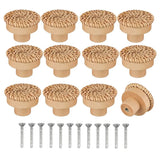 Boho Rattan Dresser Knobs for Furniture 12Pcs