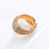 Boho Retro Metal Cuff Bangles For Women Big Bracelets Golden Tone Ethnic Jewelry