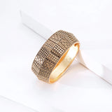 Boho Retro Metal Cuff Bangles For Women Big Bracelets Golden Tone Ethnic Jewelry