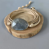 Boho Rope Wrap Bracelet Natural Stone Long Friendship Bangle