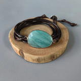 Boho Rope Wrap Bracelet Natural Stone Long Friendship Bangle