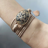 Boho Rope Wrap Bracelet Natural Stone Long Friendship Bangle