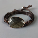 Boho Rope Wrap Bracelet Natural Stone Long Friendship Bangle