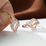 Boho Rose Crystal Earrings Multicolor Zircon Hoops for Women