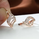 Boho Rose Crystal Earrings Multicolor Zircon Hoops for Women