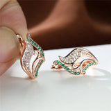 Boho Rose Crystal Earrings Multicolor Zircon Hoops for Women