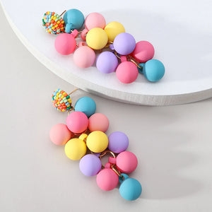 Boho Tassel Dangle Earrings Colorful Beads Acrylic Jewelry Gift