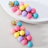 Boho Tassel Dangle Earrings Colorful Beads Acrylic Jewelry Gift