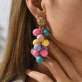 Boho Tassel Dangle Earrings Colorful Beads Acrylic Jewelry Gift
