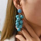 Boho Tassel Dangle Earrings Colorful Beads Acrylic Jewelry Gift