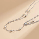 Boho Crystal Cross Necklace Waist Chain Women Body Jewelry