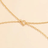 Boho Crystal Cross Necklace Waist Chain Women Body Jewelry