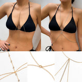 Boho Crystal Cross Necklace Waist Chain Women Body Jewelry