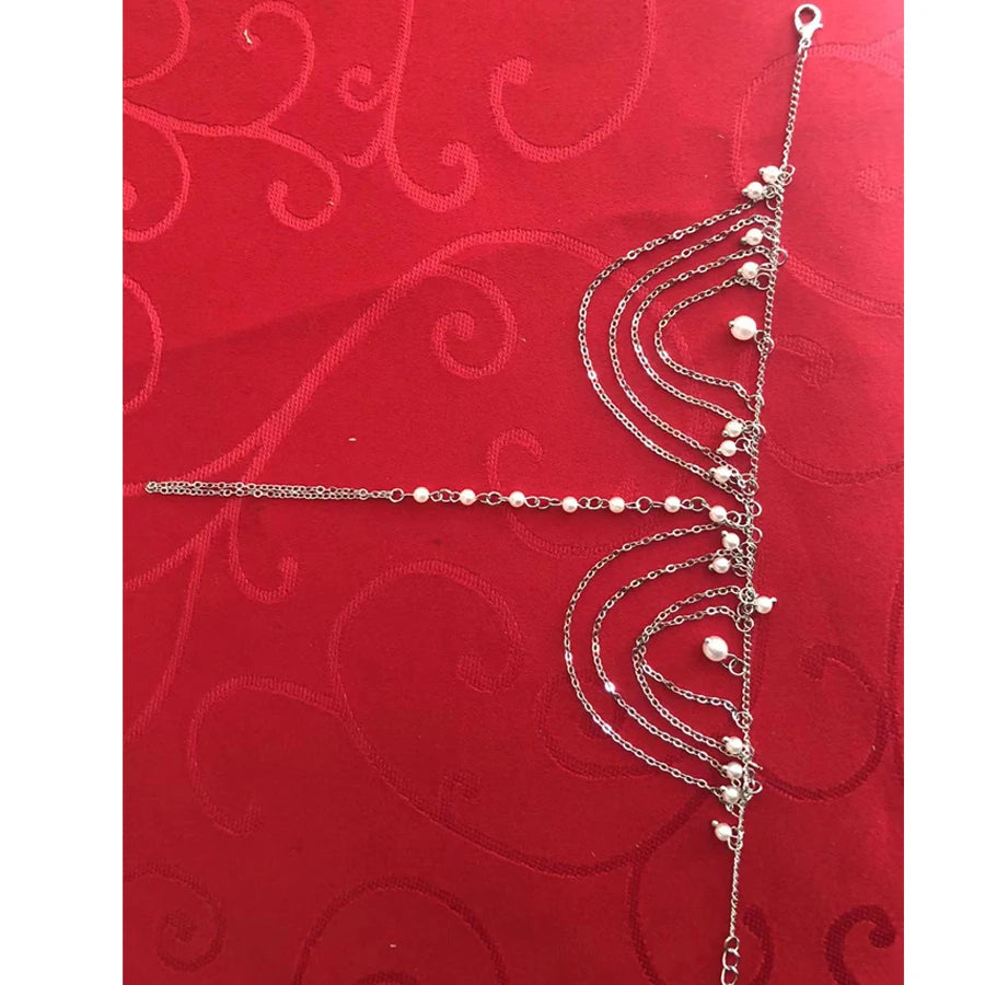 Boho Silver Tassel Toe Anklet