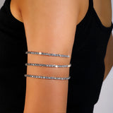 Boho Crystal Arm Bracelet Cuff Rhinestone Arm Chain Bangle