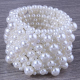 Boho Simulated Pearl Bracelet Beaded Wedding Jewelry
