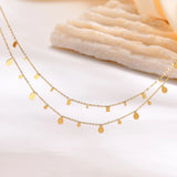 Boho Stainless Steel Chain Necklaces - Geometric Pendants MultiLayer