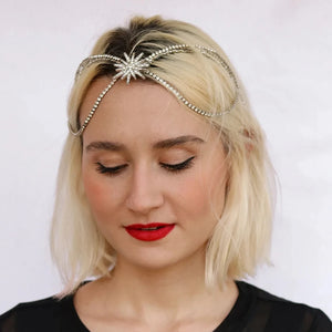 Boho Star Head Chain Hairpin Crystal Headpiece