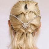 Boho Star Head Chain Hairpin Crystal Headpiece