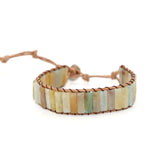 Boho Style Stone Leather Wrap Bracelet