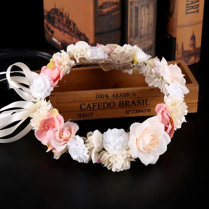 Boho Flower Headband Floral Garland Wedding Crown Hair Accessories