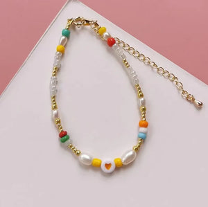 Boho Multicolor Beaded Bracelet Natural Pearl Bangle Gift