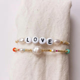 Boho Multicolor Beaded Bracelet Natural Pearl Bangle Gift