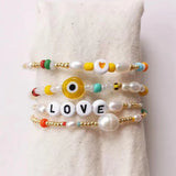 Boho Multicolor Beaded Bracelet Natural Pearl Bangle Gift