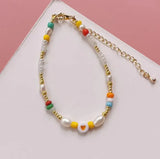 Boho Multicolor Beaded Bracelet Natural Pearl Bangle Gift