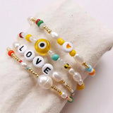 Boho Multicolor Beaded Bracelet Natural Pearl Bangle Gift