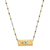 Boho Evil Eye Pendant Necklace Enamel Neck Chain Collier Femme
