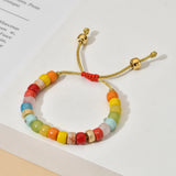 Boho Drum Stone Bracelet Handwork Glass Beads DIY Bangles