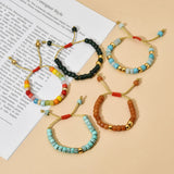 Boho Drum Stone Bracelet Handwork Glass Beads DIY Bangles