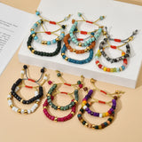 Boho Drum Stone Bracelet Handwork Glass Beads DIY Bangles