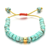 Boho Drum Stone Bracelet Handwork Glass Beads DIY Bangles