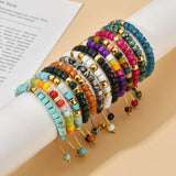Boho Drum Stone Bracelet Handwork Glass Beads DIY Bangles