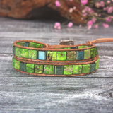 Boho Style Rainbow 7 Chakras Bracelet Women Leather Wrap Bracelet