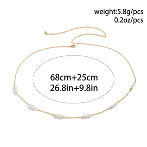 Boho Pearl Beaded Body Chain Sexy Waist Chain for Women
