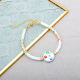 Boho Evil Eye Drop Oil Bracelets Shell Beaded Bracelets