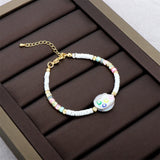 Boho Evil Eye Drop Oil Bracelets Shell Beaded Bracelets