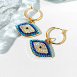 Boho Evil Eye Hoop Earrings Vintage Golden Circle Huggie Y2K Jewelry