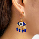 Boho Evil Eye Hoop Earrings Vintage Golden Circle Huggie Y2K Jewelry