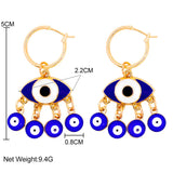 Boho Evil Eye Hoop Earrings Vintage Golden Circle Huggie Y2K Jewelry