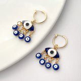 Boho Evil Eye Hoop Earrings Vintage Golden Circle Huggie Y2K Jewelry