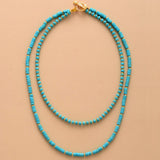 Boho Turquoises 2 Layers Chokers Necklace Women Beaded Statement Necklace