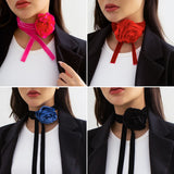 Boho Velvet Flower Collar Rose Choker Saffron Lady Chokers