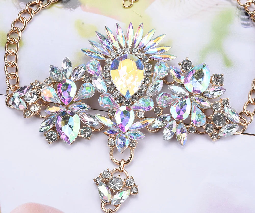 Boho Vintage Crystal Hand Chain Bracelet