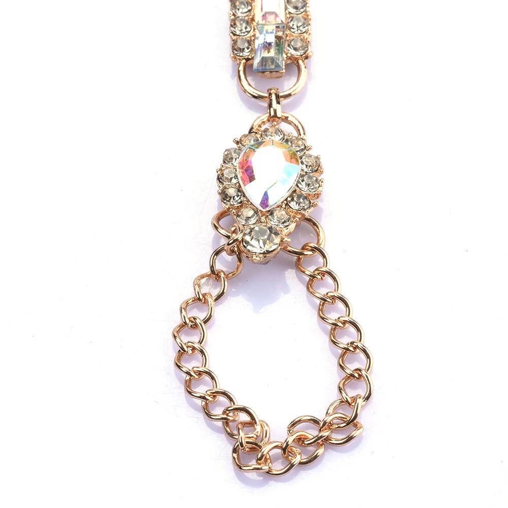 Boho Vintage Crystal Hand Chain Bracelet
