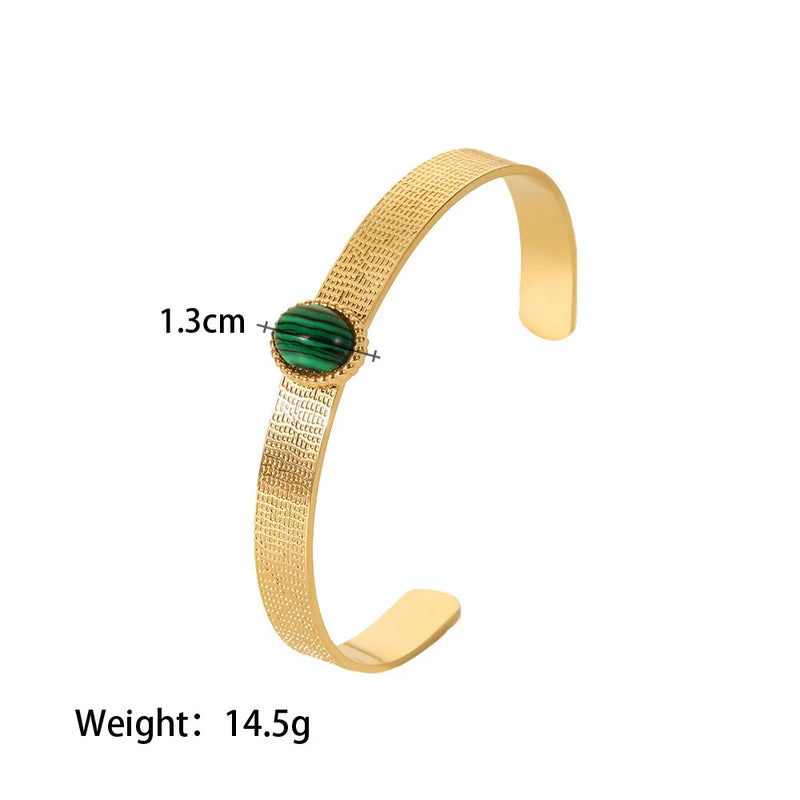 Boho Vintage Stainless Steel Bracelet Women Open Adjustable Bangles