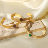 Boho Vintage Stainless Steel Bracelet Women Open Adjustable Bangles